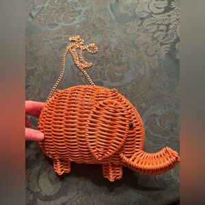 Rare wicker elephant purse